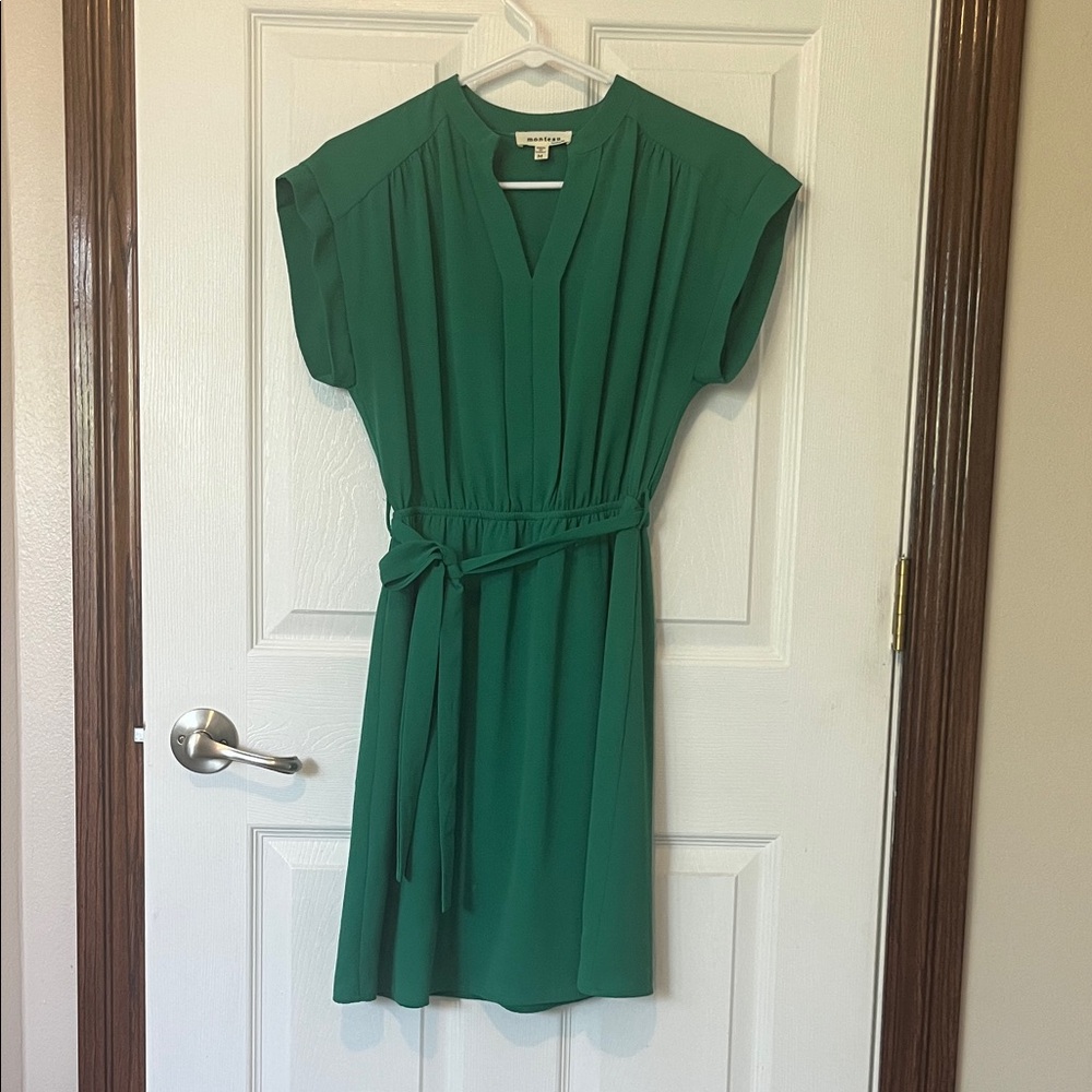 Monteau Green Belted Dress